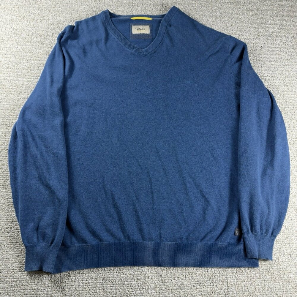 Camel Active V-Neck Long Sleeve Sweater Blue Men’s Size XXL